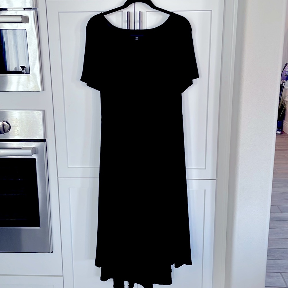 Lane Bryant black dress with tie back - calf length
